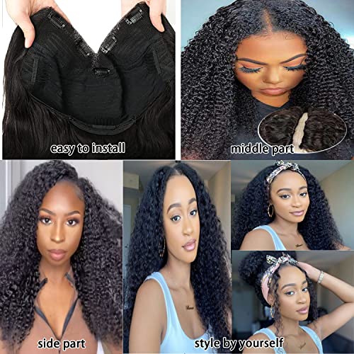 Ainmeys 20 polegadas Curly V Parte perucas brasileiras perucas de cabelo humano cacheado para mulheres negras v formas sem deixar