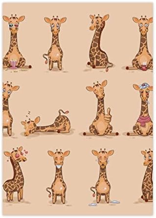 Adesivos de artesanato à prova d'água de girafa de desenho animado