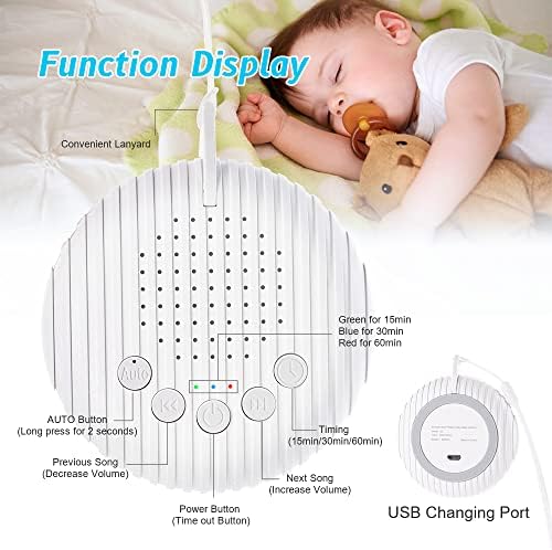Máquina de ruído branco uraqt - 10 natureza calmante sons terapia Mini Máquina de som de sono para crianças adultos, cancelamento de