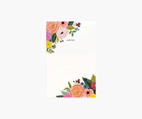 Rifle Paper co. Marguerite bloco de notas-75 páginas de rasgo, design floral impresso em cores em papel branco quente, 6,5 L