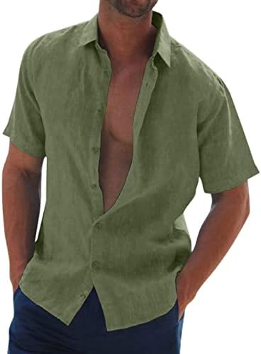 Camisa casual de verão de verão masculino Tops de manga curta Tops camisa solta colar macacão masculino macacão macacão