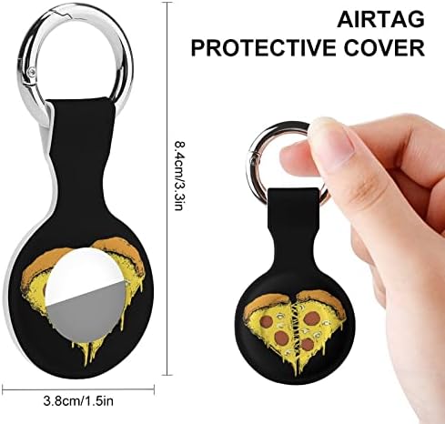 Pizza Heart Protective Cover Case Compatível para Airtag Anti-Perd Locator Suports para carteira de colarinho de gato