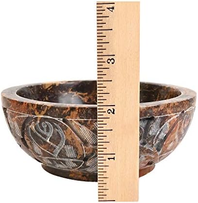 Soapstone Smudge Bowl para Scrying - 5 ”x 2” - queimador de incenso, rituais wiccan, adivinhação