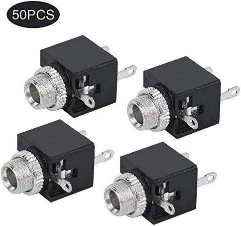 Fafeicy 50pcs soquete de áudio, terminais de adaptadores de plugue Dipa de acessório elétrico 3,5 mm com porca para vários tipos