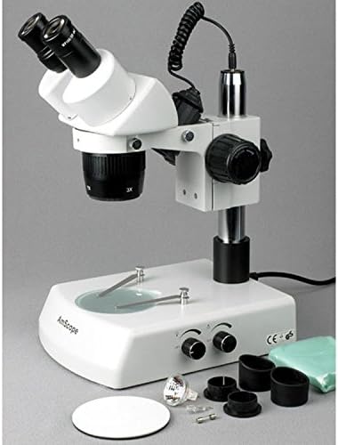 Microscópio estéreo binocular AMSCOPE SW-2B13X, Olheepieces Wh10x, ampliação 5x/10x/15x/30x, objetiva 1x/3x, iluminação