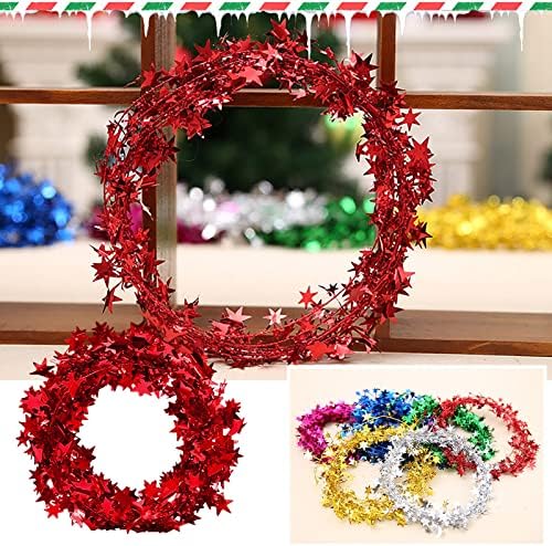 7,5m Decorações de Natal Decorações de árvore de Natal de Natal Estrela de arame de Natal Vidro de mancha de janela multicolor para crianças
