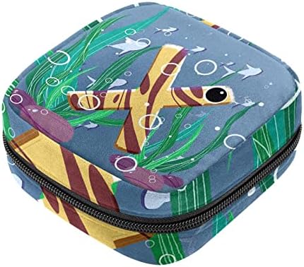 Bolsa de armazenamento de guardanapos sanitários Oryuekan, bolsas de zíper menstrual reutilizável portátil, bolsa de armazenamento de tampões para mulheres meninas, desenho animado orangotango