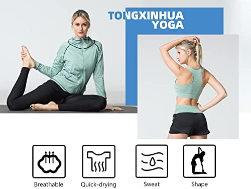 Tongxinhua 5 PCS Roupfits de exercícios para mulheres, roupas esportivas de fitness roupas atléticas definidas para fazer ioga, dançar, fitness