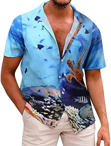 camisa tropical de Wodceeke masculino camisas havaianas casuais camisa de vestido de vestido moda 3d camisetas de praia estampadas