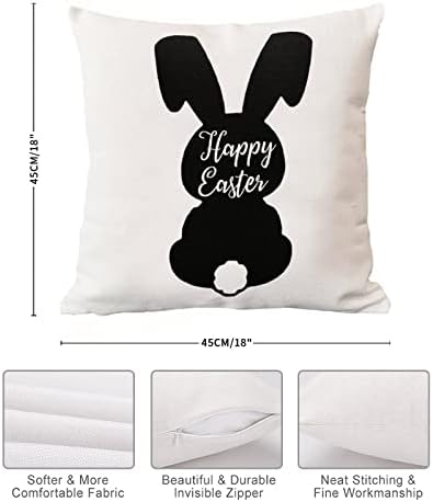 Feliz coelho da Páscoa Páscoa Capa de travesseiro de páscoa colorido travesseiro de coelho bem -vindo a primavera