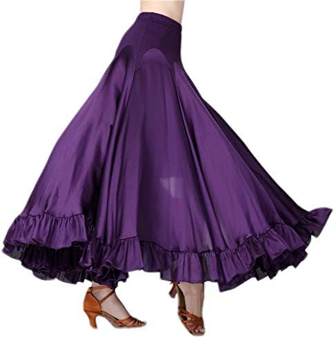 CISMARK Long moderno Flamenco Waltz Salão de baile de baile de baile sofisticada saia de treinamento