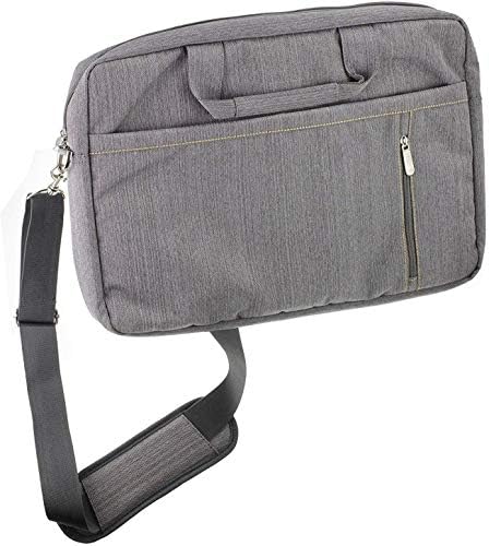 Navitech Gray Gray Premium Messenger Bag - Compatível com o HP Chromebook 11 G8 EE 11.6