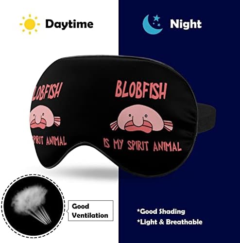Blobfish é minha máscara de olho animal para dormir, Blackout Night Blinsfold com cinta ajustável para homens mulheres viajam de ioga na soneca