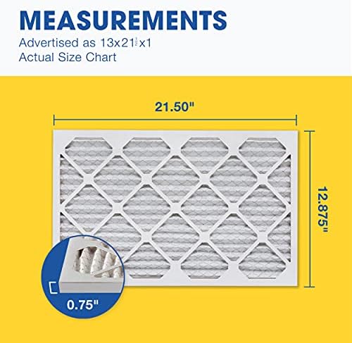 Aerostar 13x21 1/2x1 Merv 11 Filtro de ar plissado, filtro de ar do forno CA, 6 pacote