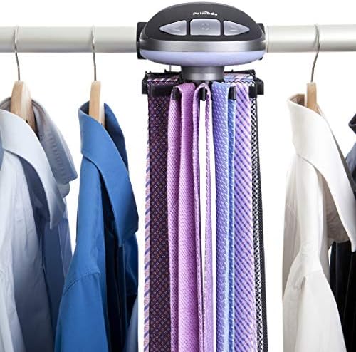 Primody Motorized Tie Rack lojas de até 50 laços - organizador do armário, mantém e exibe até 50 laços ou cintos, a rotação