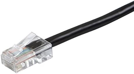 MONOPRICE ZEROBOOTCAT5E Ethernet Patch Cable - Network Internet Cord - RJ45, encalhado, 350MHz, UTP, fio de cobre nua puro, 24AWG, 25 pés, preto