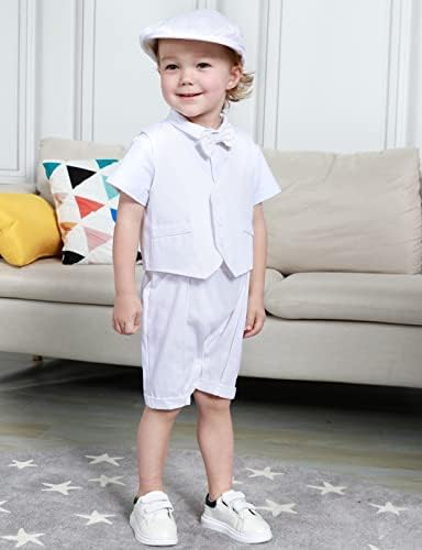A&J Design Baby Boys Roup, 3pcs Gentleman Romper & Vest & Hat （3-18 meses
