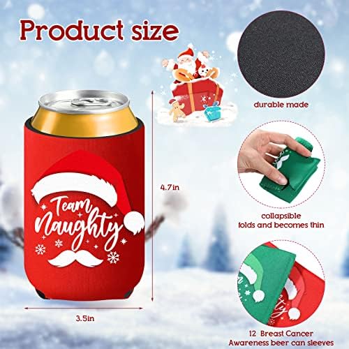 12 peças de latas de cerveja de natal refrigeradores de mangas time safado ou legal bebida refrigeradores de natal neoprene