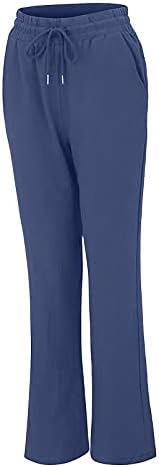 Calça linear de linho shengxiny 2023 verão casual calça longa calça feminina de cordas sólidas calças de linho confortável