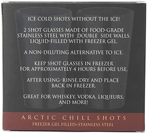 Cork Pops Arctic Chill Silver Freezer Gel Shot Glass Conjunto de 2