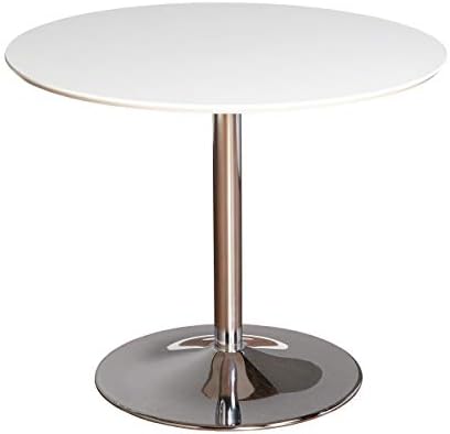 Target Marketing Systems PISA Round Dining Table com base cromada, móveis de cozinha retrô modernos para pequenos espaços, condomínios e apartamentos, 35,4 , ouro