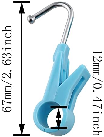 Ganchos de lavanderia 4pcs hscgs com clipes de clipes de armário azul de 67 mm