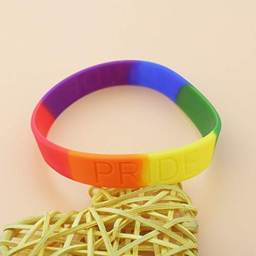 Pulseira lgbt lgbt pulseira de orgulho gay de arco -íris silicone borracha pulseira lgbtq jóias gays orgulho presentes