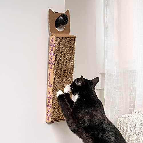 Smartykat arranhando o gato ondulado de gato scratcher, tecnologia de infusão de catnip - marrom, solteiro largo