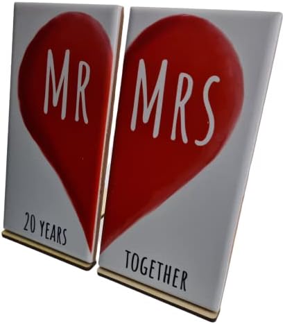 Sr. e Sra. 20 anos juntos - Ornamento de telha dupla 20th MRMRS20