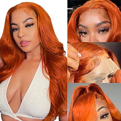 Eteenana Ginger Lace Wigs Front Wigs Humanos Pré -arranhados onda corporal 13x4 HD Lace transparente perucas dianteiras