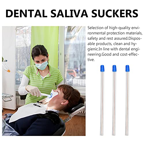 Cura de 100pcs ejetores de saliva descartáveis ​​de saliva dicas de sucção de sucção de saliva dental para suprimentos odontológicos