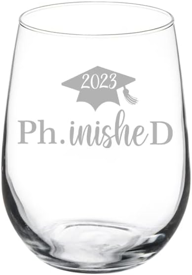 MIP Brand Wine Glass Goblet PhD terminou Doutor em Filosofia Classe Funny de 2023 Graduação