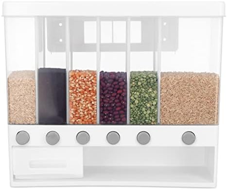 7PENN Sistema de dispensador de alimentos secos múltiplos - 6 grade de feijão e dispensador de arroz, recipientes