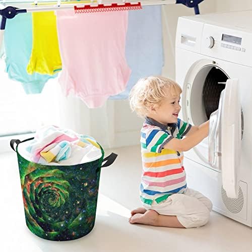 Cesta de lavanderia de rosa verde tripppy com alças redondas cestas de armazenamento de lavanderia dobrável para banheiro