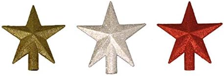 Kurt S. Adler 4 Petite Treasures Silver Glitled Mini Star Christmas Tree Tree Topper - Unlit