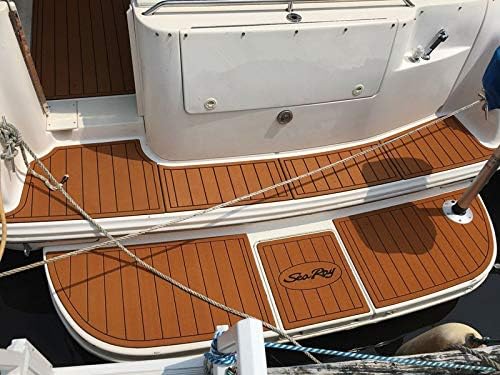 Boat Eva Faux Teak Decking Floor Compatível com MB Sports 2019 Sports F22 Tomcat Swim Step Cockpitor Pad