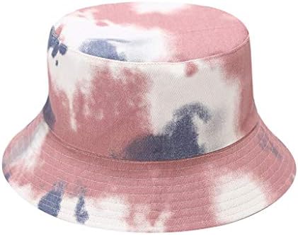 Ladies Sun Bucket Tie-tinge Cap pescador e homens Mulheres chapéu de jardim dobrável chapéu de verão impressão boné