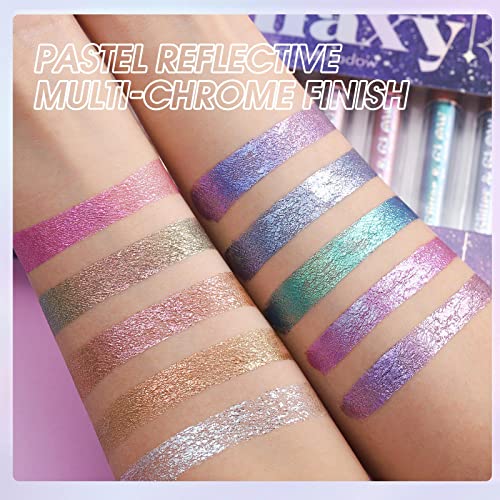 Conjunto de maquiagem da sombra de sombra líquida Glitter Glitter, 10 cores Shimmer Chameleon Eye Shadow, altamente pigmentada sombra de creme multicromá