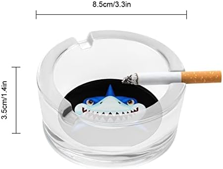 Adorável cinzeiro de vidro de tubarão para cigarros lixo à prova de vento pode ser impressa bandejas de cinzas por