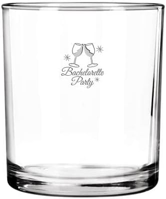 Bachelorette Party Personalized Rocks Glass, 10,6 oz Laser gravado Gollorette de despedida de vidro de despedida de despedida