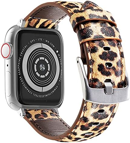 Compatível com Apple Watch Band 45mm 44mm 42mm 41mm 40mm 38mm, faixas de couro genuínas, alça de substituição para iwatch se série 8 7 6 5 4 3 2 1