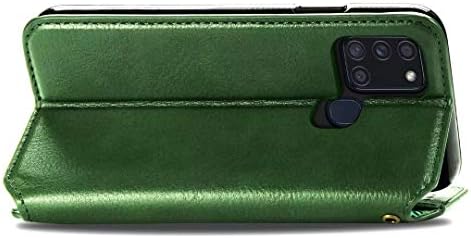 Caixa Flipbird para Galaxy A21s, capa de flip de carteira de couro PU [slots de cartas/bolso de dinheiro] [fechamento magnético] [Kickstand] Caixa de telefone fólio à prova de choque para Samsung Galaxy A21S Green