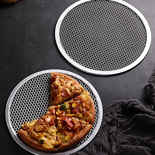 Wopplxy 3 PCs Tela de pizza de 12 polegadas, tela de pizza de pizza de alumínio de restaurante, tela de pizza redonda sem