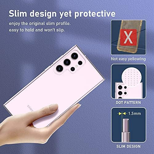 BOKOO CRISTAL CLEY SAMSUNG Galaxy S23 Ultra Case.SOFT Slim Fit Fit Transparent Plástico TPU Protetor Casos de telefone