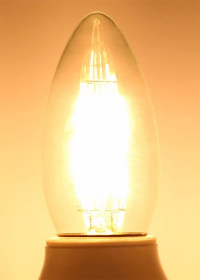 B22 6W Mini Filamento Lâmpada C35 Bullet Top Light Light Vintage Led Bulbo de vela equivalente Bulbo de halogênio de 55w Para lustres