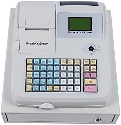 Dnysysj Electronic Cash Machine POS W 48 Chaves para pequenas empresas, 8 Digital LED Display Com Cash Drawer Cash Registória para
