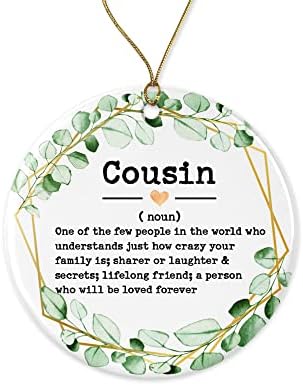 Wolfedesignpdd Cousins ​​Substantivo Ornamento - Ornamento de Natal para Cousins ​​- Cousins ​​Gifts - Cousins ​​Definition - Mantenha impressa em ambos os lados, branco
