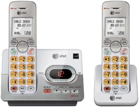 AT&T 2 aparelhos de telefone sem fio expansível com sistema de atendimento e identificação de chamadas, EL52245