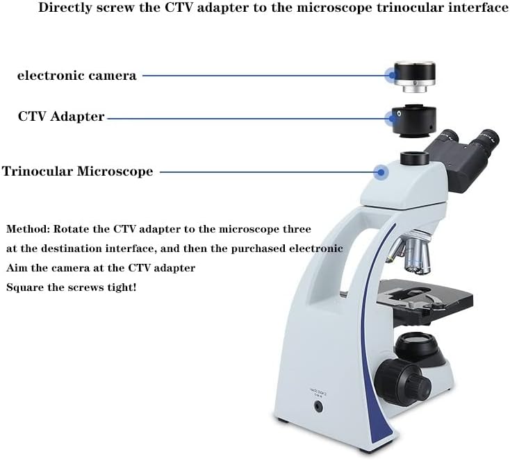 Acessórios para microscópio de laboratório Adaptador de interface CTV 0,5x Câmera de conexão Câmera Triocular Microscópio Biológico CCD com padrão C 25,3mm
