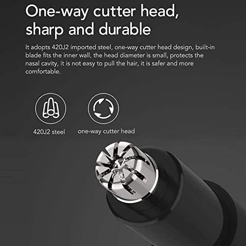 Ztvnoos Nariz Hair Trimmer, para homens e mulheres profissionais minúsculos removedores de cabelo do nariz indolor, cabeça de aço inoxidável à prova d'água, motor mudo portátil para nariz, orelhas, barbas e cabelos faciais